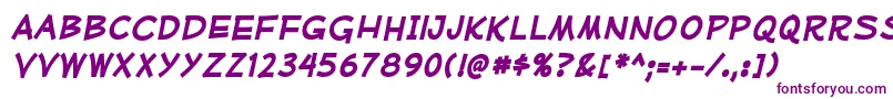 MufferawrgBolditalic Font – Purple Fonts on White Background