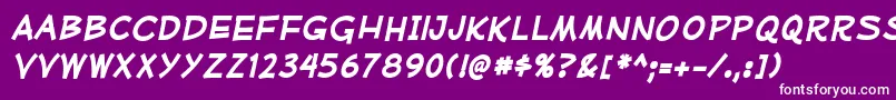 MufferawrgBolditalic Font – White Fonts on Purple Background