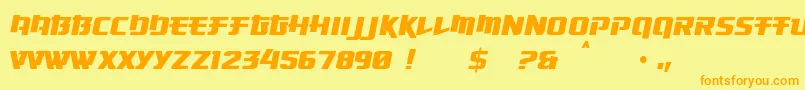 Police OsakaSansSerif – polices orange sur fond jaune