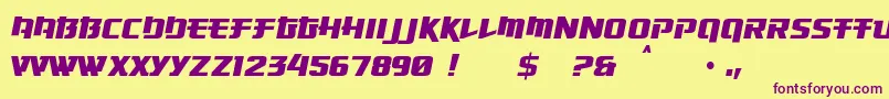 OsakaSansSerif Font – Purple Fonts on Yellow Background