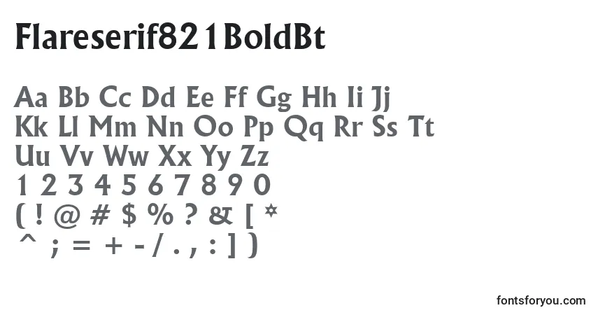 A fonte Flareserif821BoldBt – alfabeto, números, caracteres especiais