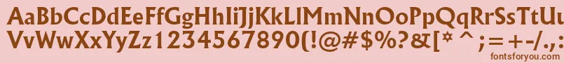 Шрифт Flareserif821BoldBt – коричневые шрифты на розовом фоне