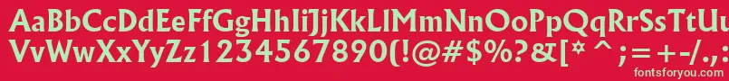 Flareserif821BoldBt Font – Green Fonts on Red Background