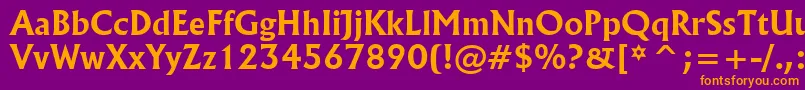 Czcionka Flareserif821BoldBt – pomarańczowe czcionki na fioletowym tle