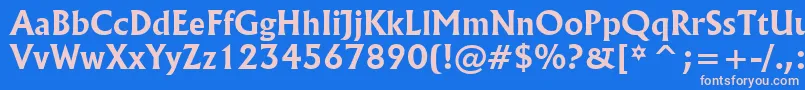 Flareserif821BoldBt Font – Pink Fonts on Blue Background
