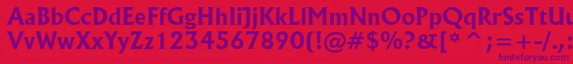 Flareserif821BoldBt Font – Purple Fonts on Red Background