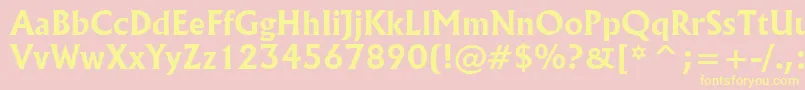 Flareserif821BoldBt Font – Yellow Fonts on Pink Background