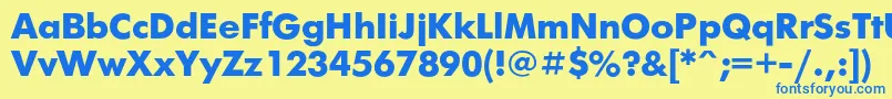 Futurisxc Font – Blue Fonts on Yellow Background