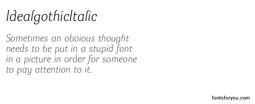 Review of the IdealgothicItalic Font
