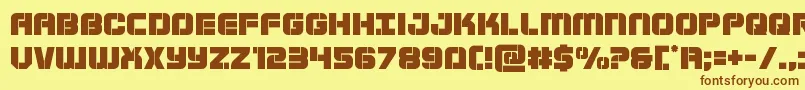 Supersubmarine-Schriftart – Braune Schriften auf gelbem Hintergrund