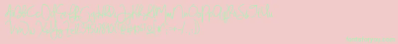 BmdJenniferLynneBold Font – Green Fonts on Pink Background