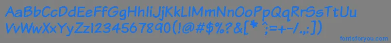 Komtxt-Schriftart – Blaue Schriften auf grauem Hintergrund