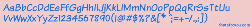 Komtxt Font – Blue Fonts on Pink Background