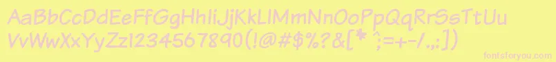 Komtxt Font – Pink Fonts on Yellow Background