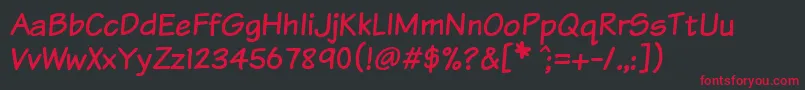 Komtxt Font – Red Fonts on Black Background