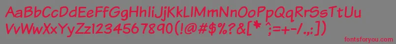 Komtxt Font – Red Fonts on Gray Background