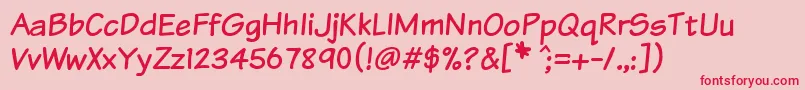 Komtxt Font – Red Fonts on Pink Background