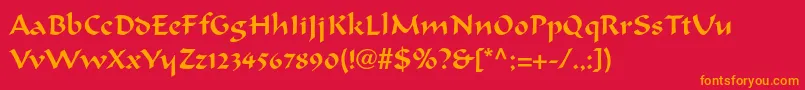 Ondineltstd Font – Orange Fonts on Red Background