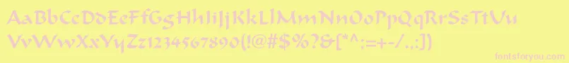 Ondineltstd Font – Pink Fonts on Yellow Background