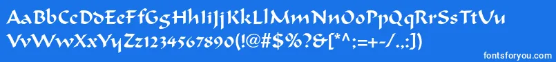 Ondineltstd Font – White Fonts on Blue Background