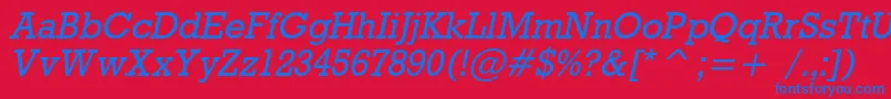 フォントRodeocItalic – 赤い背景に青い文字