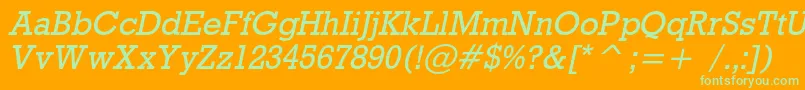 RodeocItalic Font – Green Fonts on Orange Background