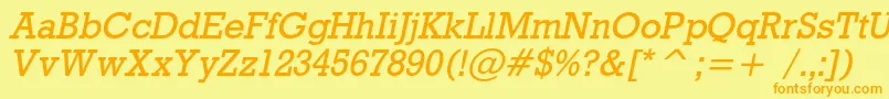 RodeocItalic Font – Orange Fonts on Yellow Background