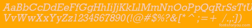 RodeocItalic Font – Pink Fonts on Orange Background