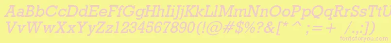 フォントRodeocItalic – ピンクのフォント、黄色の背景