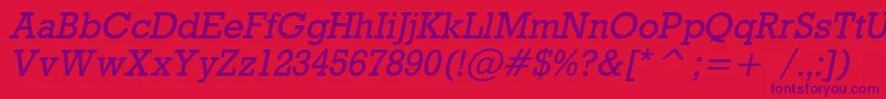 RodeocItalic Font – Purple Fonts on Red Background