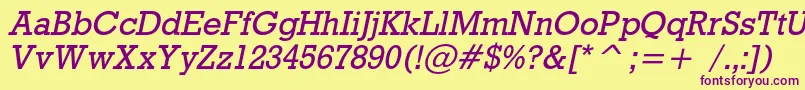 RodeocItalic Font – Purple Fonts on Yellow Background