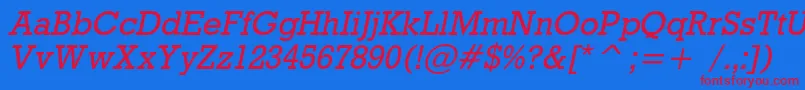 RodeocItalic Font – Red Fonts on Blue Background