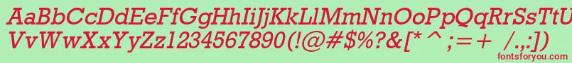RodeocItalic Font – Red Fonts on Green Background