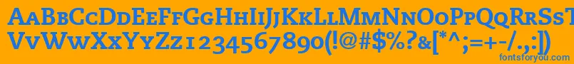 MonologueBlackCapsSsiBlackSmallCaps Font – Blue Fonts on Orange Background