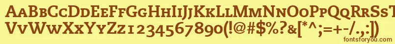 MonologueBlackCapsSsiBlackSmallCaps Font – Brown Fonts on Yellow Background