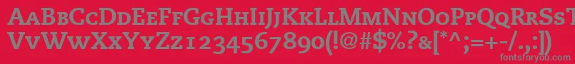 MonologueBlackCapsSsiBlackSmallCaps Font – Gray Fonts on Red Background