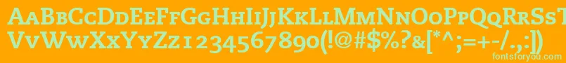 MonologueBlackCapsSsiBlackSmallCaps Font – Green Fonts on Orange Background