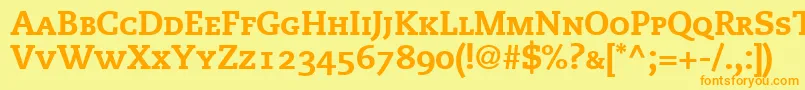 MonologueBlackCapsSsiBlackSmallCaps Font – Orange Fonts on Yellow Background