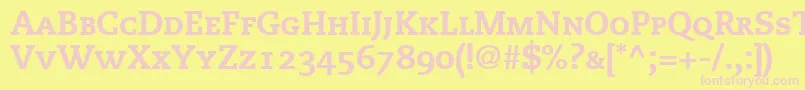 MonologueBlackCapsSsiBlackSmallCaps Font – Pink Fonts on Yellow Background