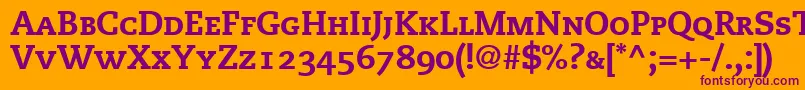 MonologueBlackCapsSsiBlackSmallCaps-fontti – violetit fontit oranssilla taustalla
