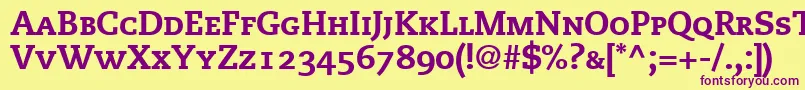 MonologueBlackCapsSsiBlackSmallCaps Font – Purple Fonts on Yellow Background