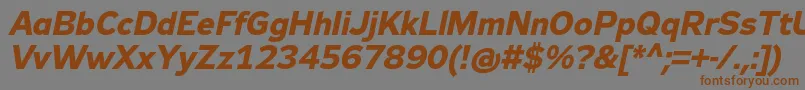 Zeppelin32BoldItalic Font – Brown Fonts on Gray Background