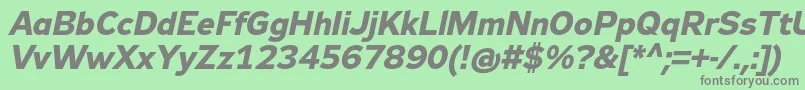 Zeppelin32BoldItalic Font – Gray Fonts on Green Background