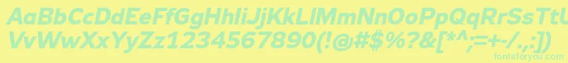 Zeppelin32BoldItalic Font – Green Fonts on Yellow Background