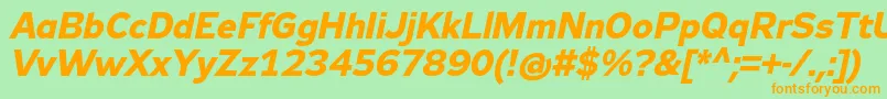 Zeppelin32BoldItalic Font – Orange Fonts on Green Background