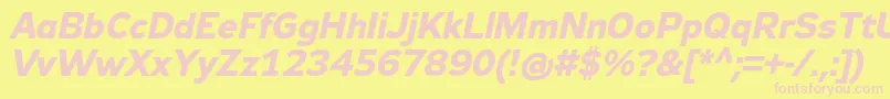 Zeppelin32BoldItalic Font – Pink Fonts on Yellow Background