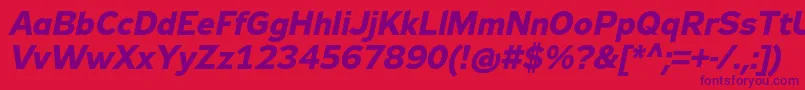 Zeppelin32BoldItalic Font – Purple Fonts on Red Background