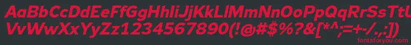 Zeppelin32BoldItalic Font – Red Fonts on Black Background
