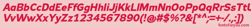 Zeppelin32BoldItalic-Schriftart – Rote Schriften auf rosa Hintergrund