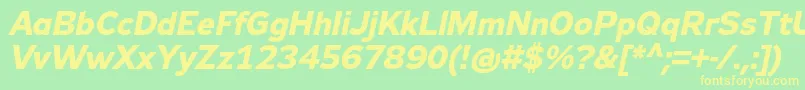 Zeppelin32BoldItalic Font – Yellow Fonts on Green Background